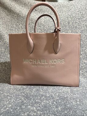 Michael Kors Blush Pink Leather Logo Tote